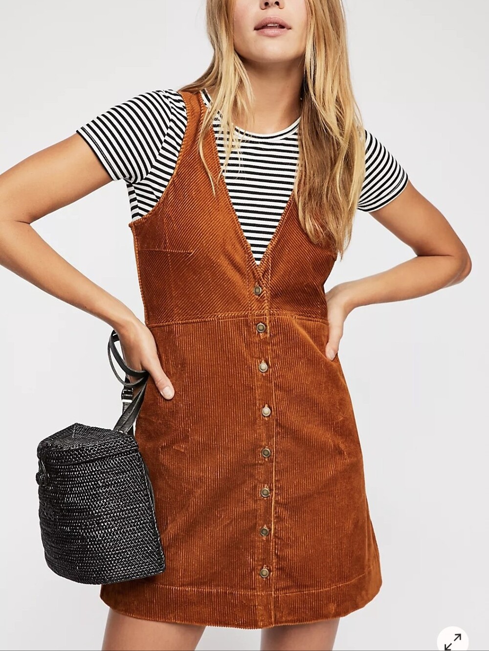 Free People Rolling Thunder Cord Mini Dress Size S